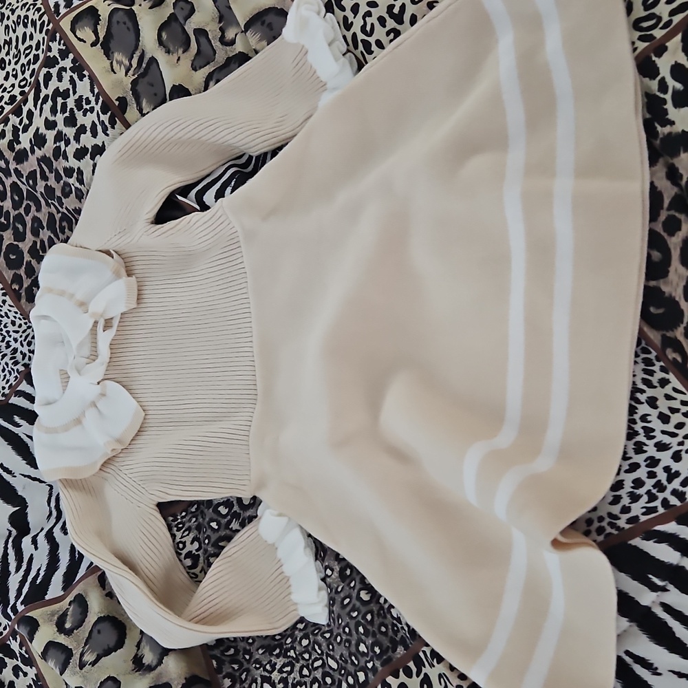 Beige knit dress
